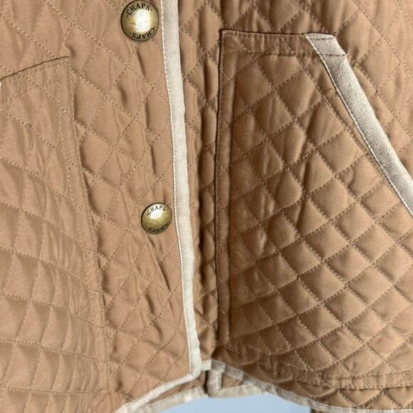 Women's Raulph Lauren Chaps Est 1978 Light Brown Camel Color Quilted Jacket Coat - Picture 6 of 6